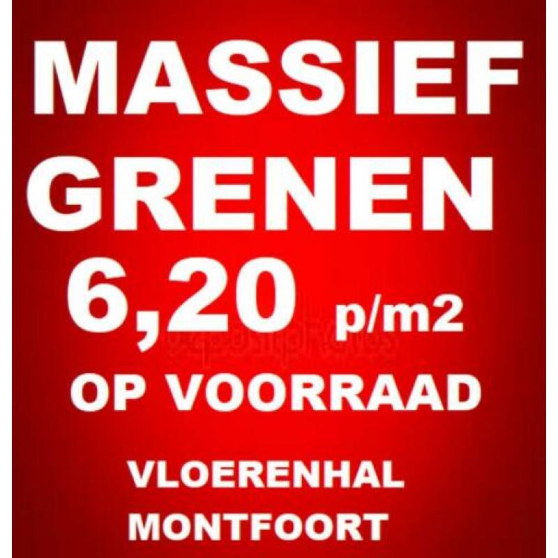 VLOEREN in massief GRENEN altijd 6,20 p/m2 excl. op voorraad