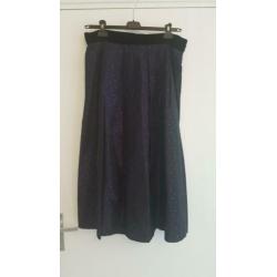 Vintage rok van niendorf in diep paars met stippen maat 42 m