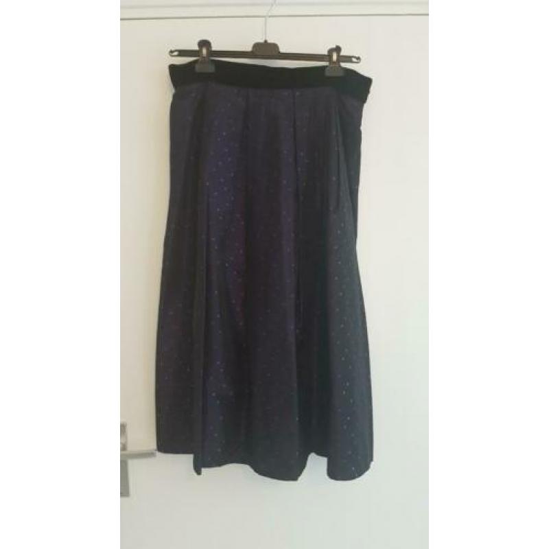 Vintage rok van niendorf in diep paars met stippen maat 42 m