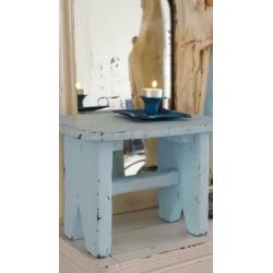 Vensterbankbankje opstapje brocante blauw emaille