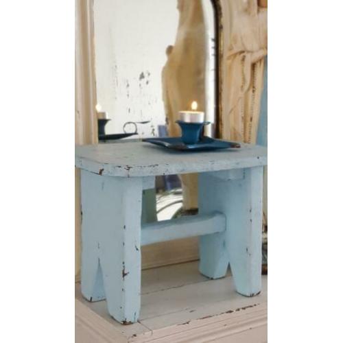 Vensterbankbankje opstapje brocante blauw emaille