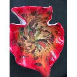 Murano bonbon schaaltje veelkleurig met goud en zilver