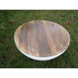 Nieuw Ronde salontafel metaal hout 75cm breed speciale actie