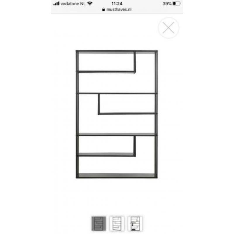 Wandkast Woood zwart strak design
