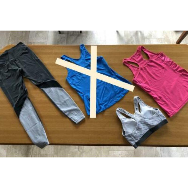 Nike dames sportkleding fitness (legging, bh, shirt)