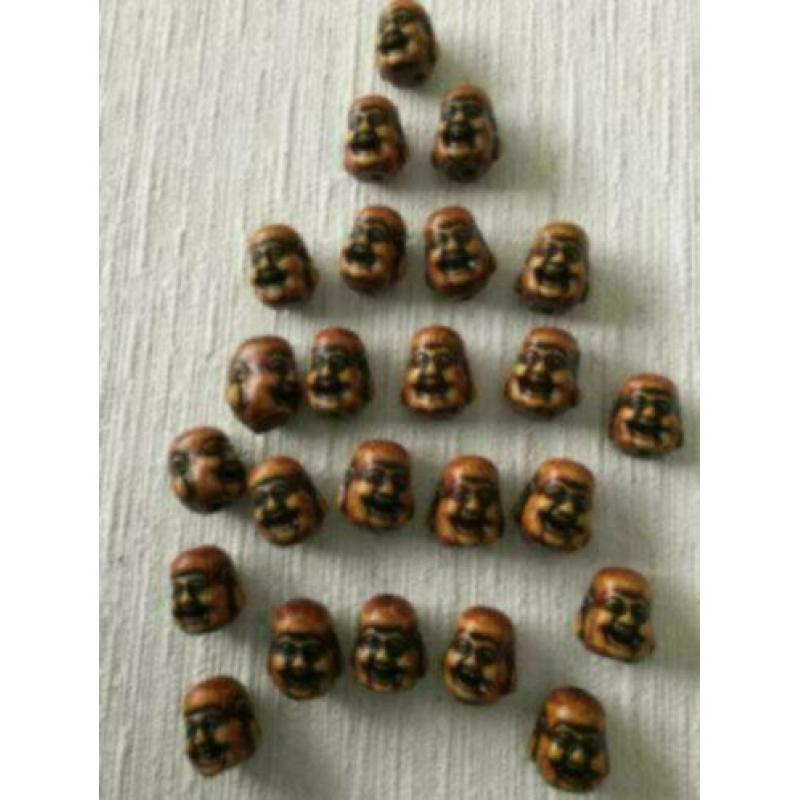 8 x Pyrite boeddha hoofdjes of 24 x happy boeddha hoofdjes