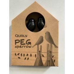 Moods Vogel wasknijper klem zwart peg sparrow