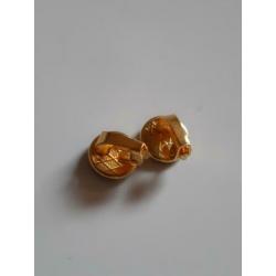 Vintage kleine clips oorbellen Damascene vogels