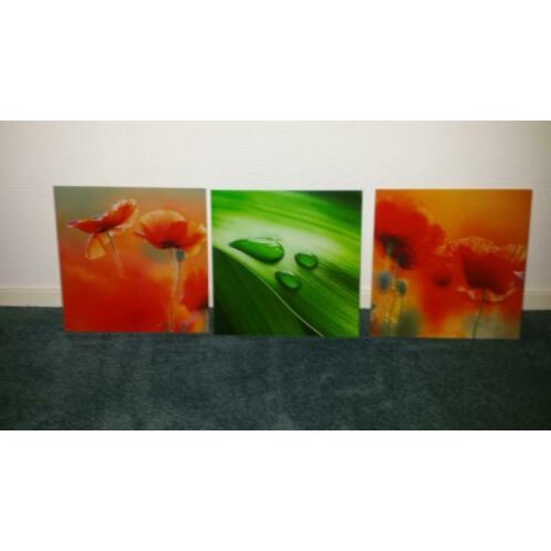 Textiel / glas schilderijen