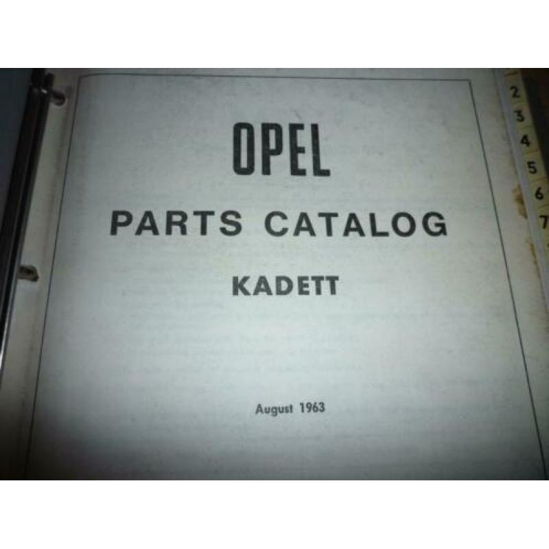 Opel Kadett A onderdelenboek Engels nr 407