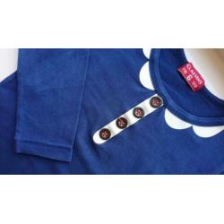 Schitterend, blauw shirt van Claesen's, maat 116 - 122