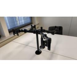 Stevige dubbele monitorarmen
