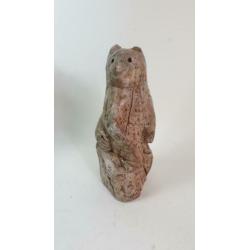 Stenen beeld, Beer, Grizzlybeer, beeldhouwerk 27 cm. 2A14