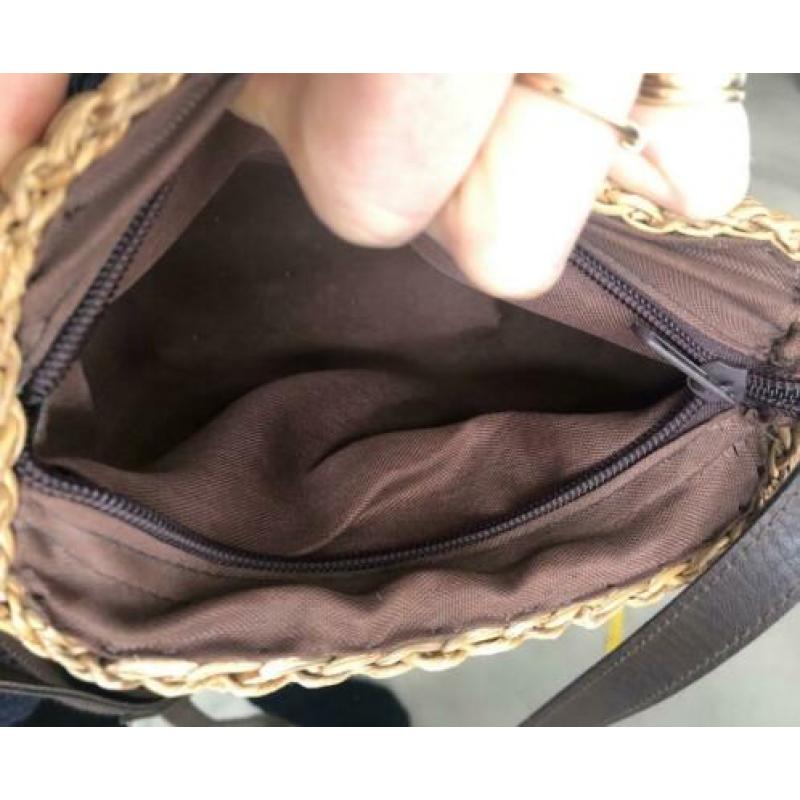 Leuk hip vintage tasje rotan