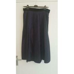 Vintage rok van niendorf in diep paars met stippen maat 42 m