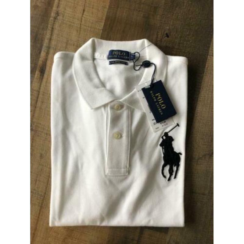 NIEUW Ralph Lauren witte polo big pony maat L 40 skinny fitt