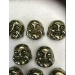 8 x Pyrite boeddha hoofdjes of 24 x happy boeddha hoofdjes