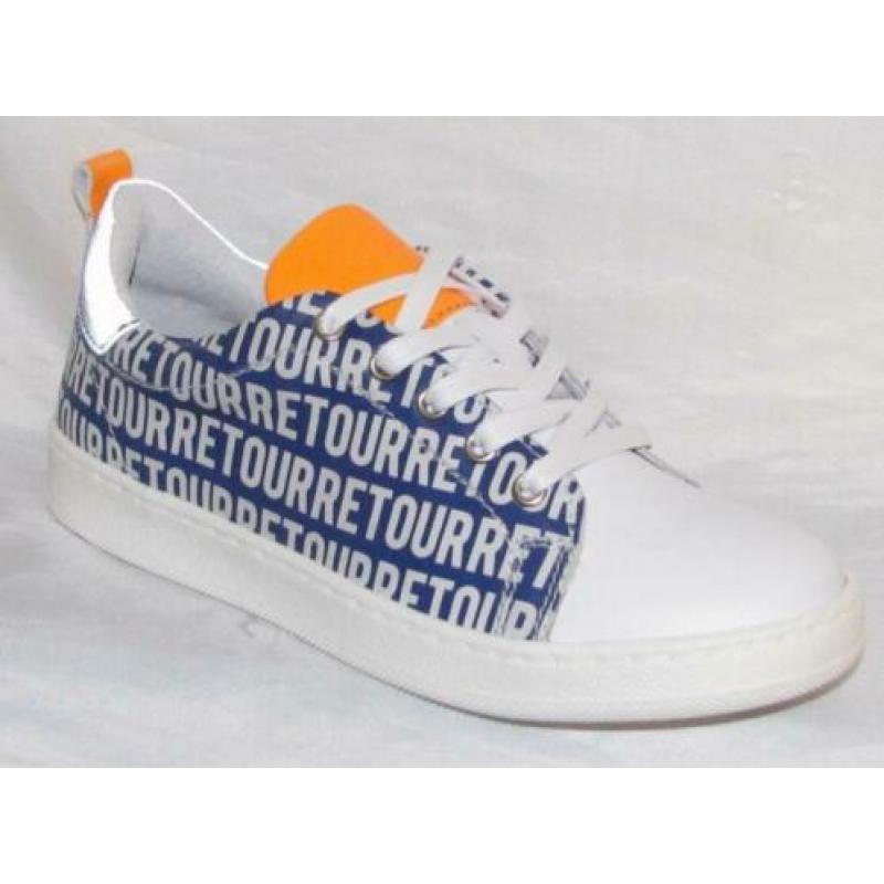 RETOUR maat 31 lerensneaker blauw/wit - gratis verzenden