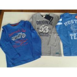 NIEUW 4 longsleeves 110 - 116 Blue Seven jongen pakket shirt