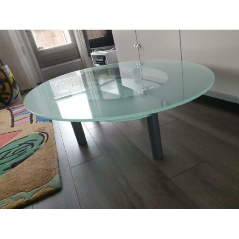 Glazen Salontafel, Ovaal met twee niveaus