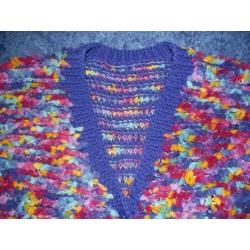 Te koop 100% wol blauw + veel kleuren vest, handmade: M