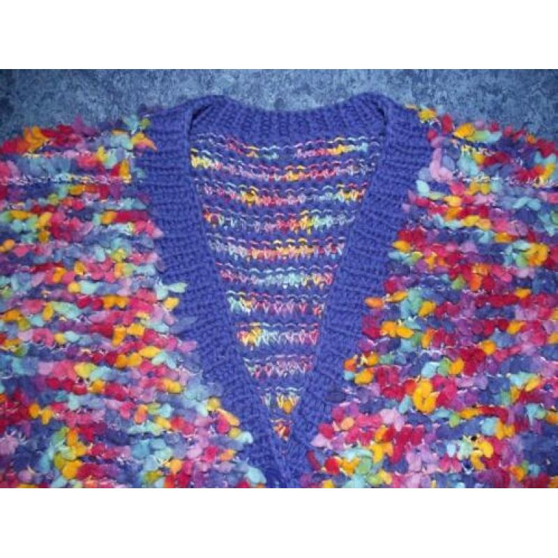 Te koop 100% wol blauw + veel kleuren vest, handmade: M
