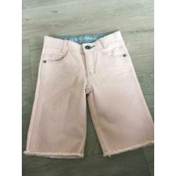 BOR'Z bermuda jeans broek NIEUW zacht roze mt 122 / 128 D5