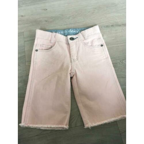BOR'Z bermuda jeans broek NIEUW zacht roze mt 122 / 128 D5