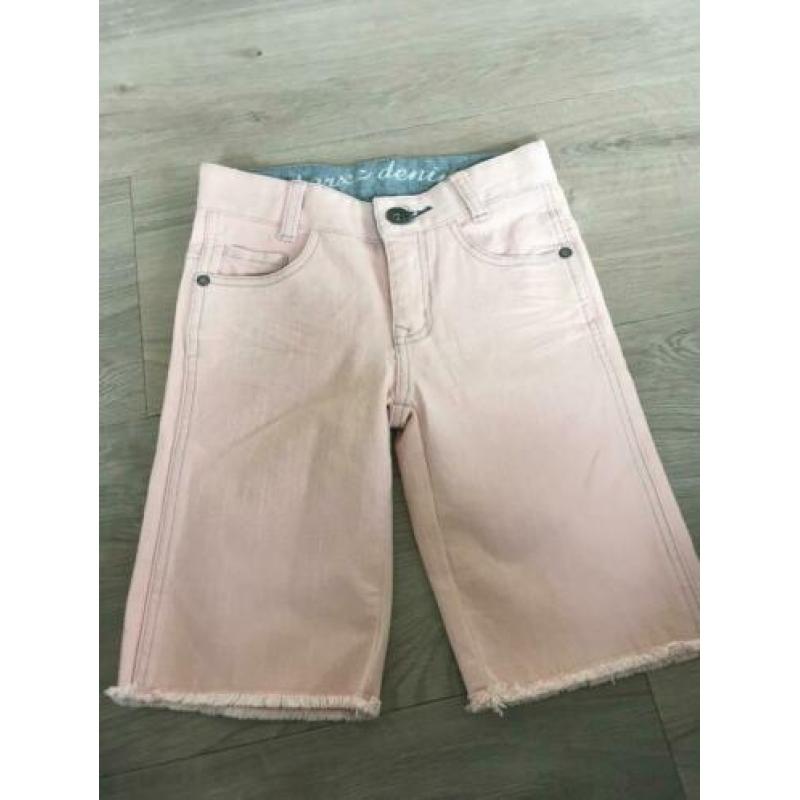 BOR'Z bermuda jeans broek NIEUW zacht roze mt 122 / 128 D5