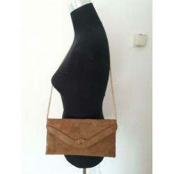 Tas6 - ZGAN bruine suedeachtige vintage tas (1)