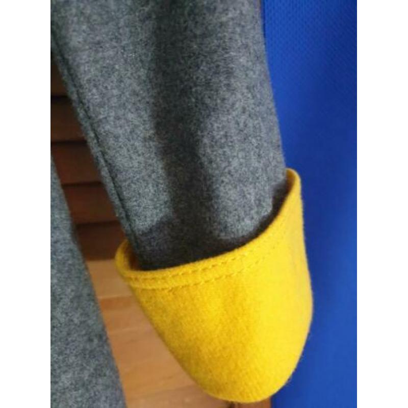 Vintage jas/jurk 38 grijs en geel