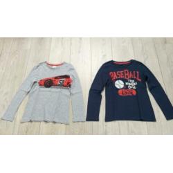 6 stoere jongens t-shirts maat 134/140