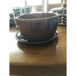 Boch Rambouillet vintage servies , bruin/ groen