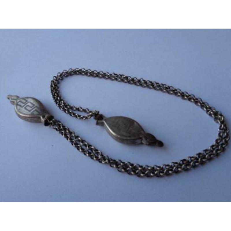 Zeeuwse ketting met breidoppen/zilver