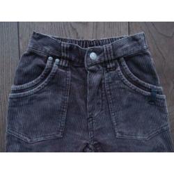 Stoere jongens Prénatal rib broek druk knoop maat 86