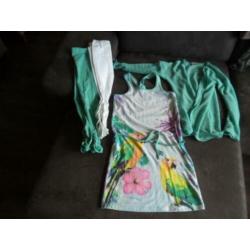Setjes jurkje/legging/vestje maat 152