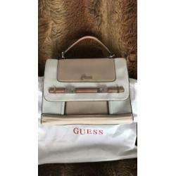 Guess tas origineel wit creme bruin beige handtas