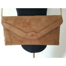 Tas6 - ZGAN bruine suedeachtige vintage tas (1)