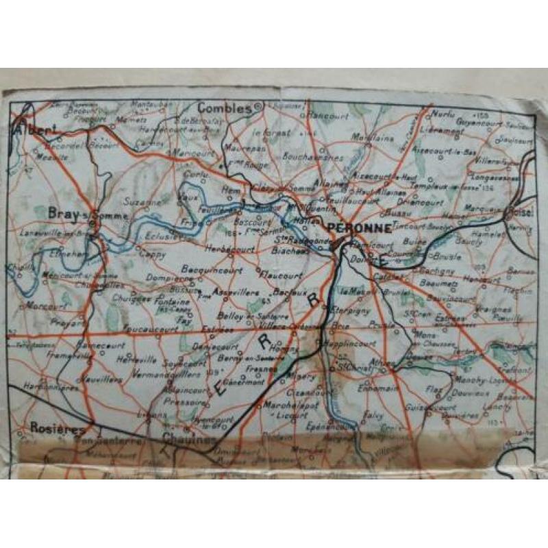 Franse dubbele landkaart veldpostkaart wo1 ww1