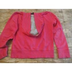 Roze en blauw hoodie vest van Tommy Hilfiger maat 140