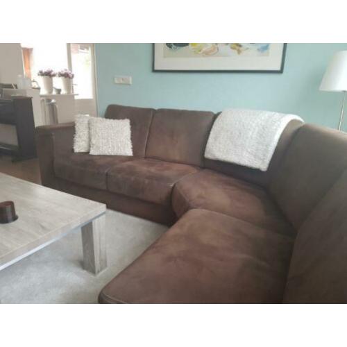 (Hoek)Bank Suede Leer Bruin