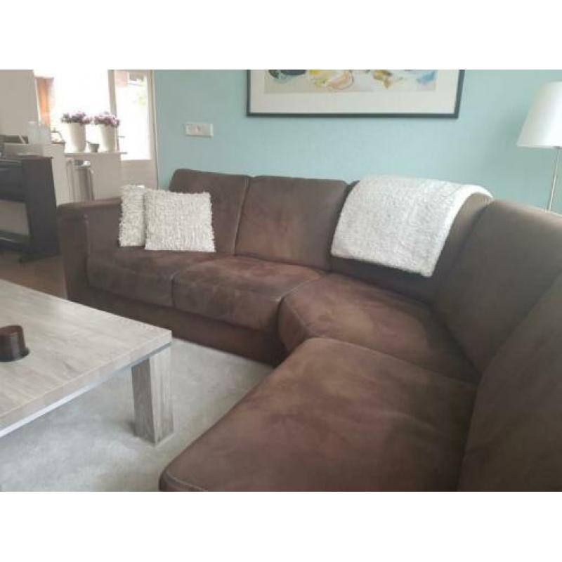 (Hoek)Bank Suede Leer Bruin