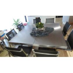exclusieve design tafel vierkant Valeur Val-eur inox rvs
