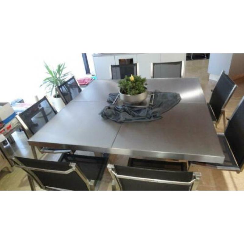 exclusieve design tafel vierkant Valeur Val-eur inox rvs