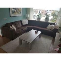 (Hoek)Bank Suede Leer Bruin