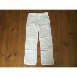 Massimo Dutti witte broderie broek, maat M