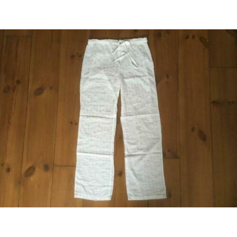 Massimo Dutti witte broderie broek, maat M