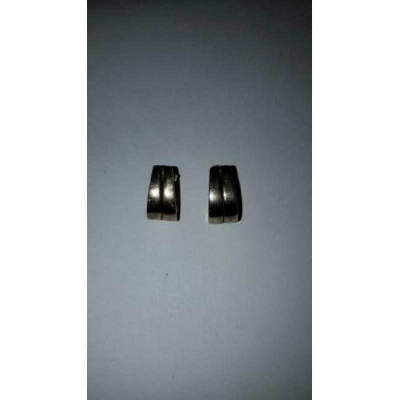 Oorbellen goud op zilver