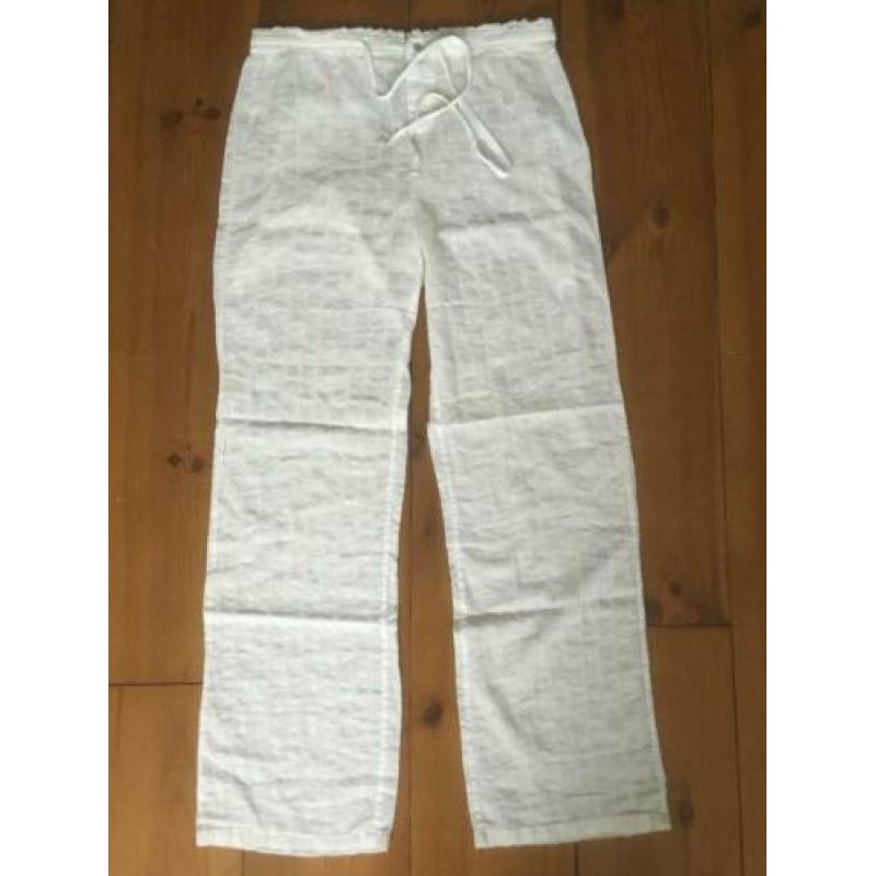 Massimo Dutti witte broderie broek, maat M