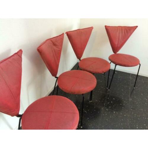 4x vintage Lübke 80s stoel